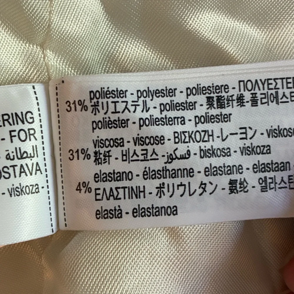 NWT. Zara ZW Collection Cream Wool Blend Frock Coat. Size XS. - Picture 9 of 12